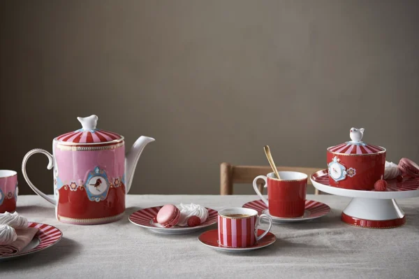 PIP Studio Set/2 Mokken Groot Love Birds Medallion Rood