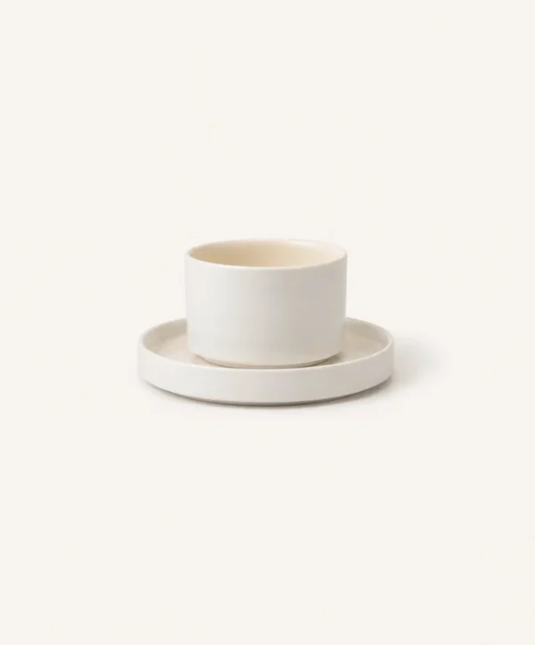 Noa Beige-White Koffiekopjes Set 4-delig