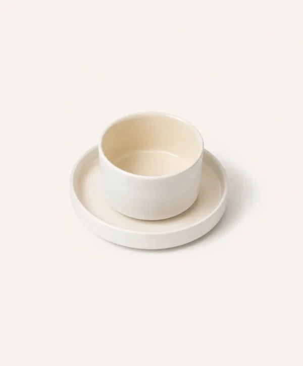 Noa Beige-White Koffiekopjes Set 4-delig