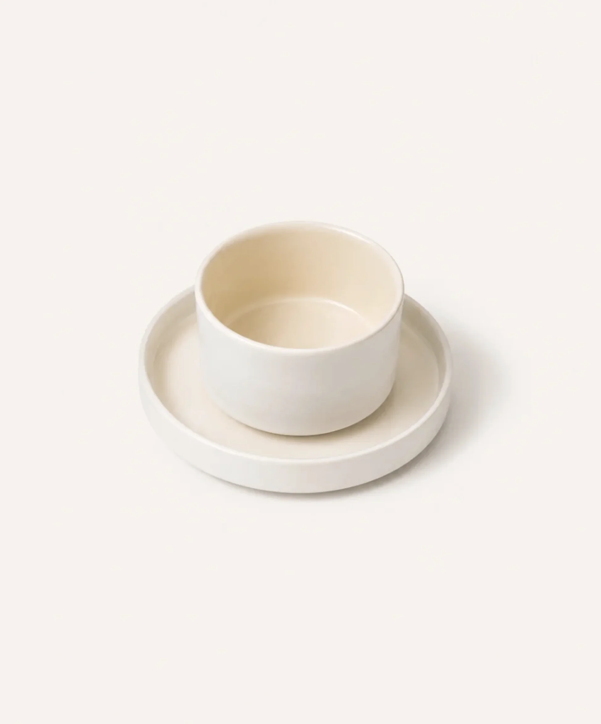 Noa Beige-White Koffiekopjes Set 4-delig