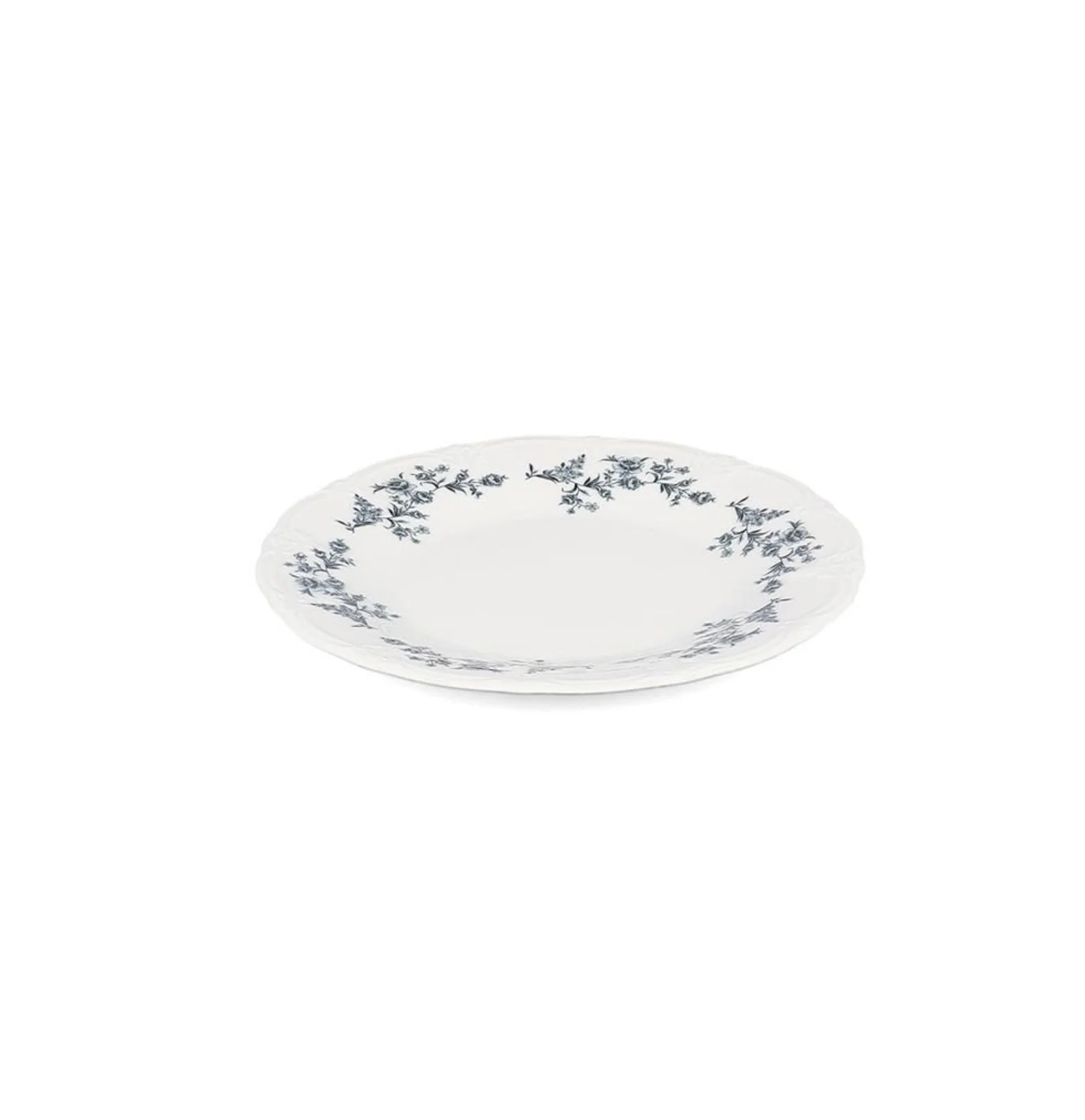 Bon Bistro Plat Bord 20,5cm Black Flower Retro