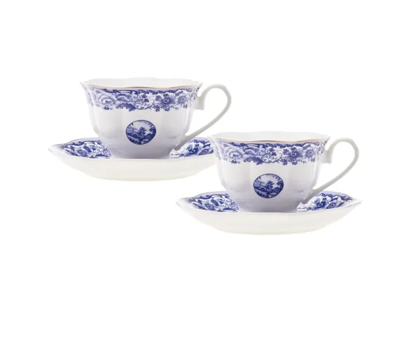 Karaca Blue Odyssey Set van 2 Theekopjes – 220 ml