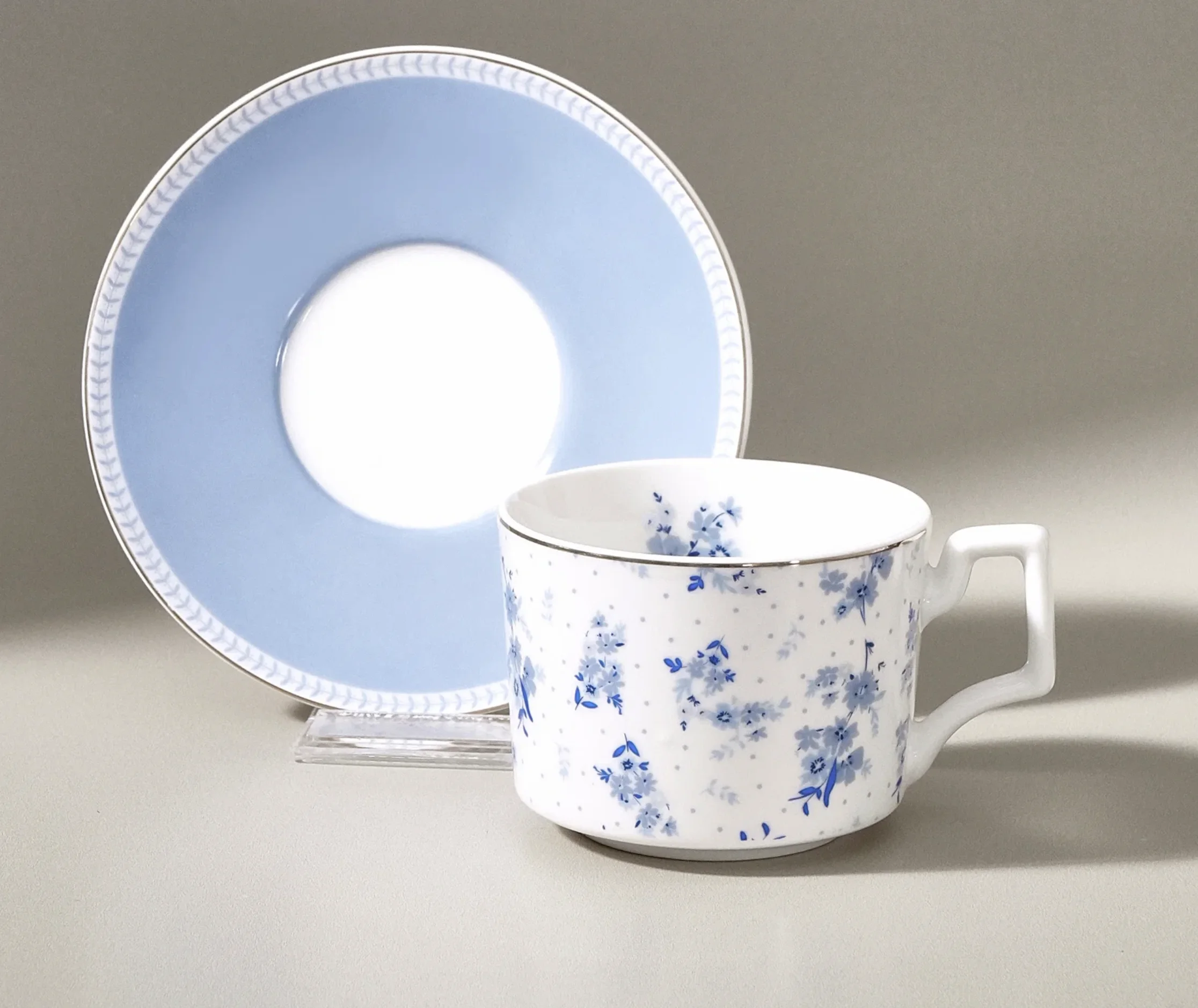 Karaca Jardin 4-delige Theekopjes- en Schoteltjesset voor 2 Personen – 230 ml, Blauw