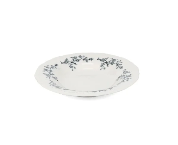 Bon Bistro Diep Bord 23,5/14XH4cm Black Flower Retro