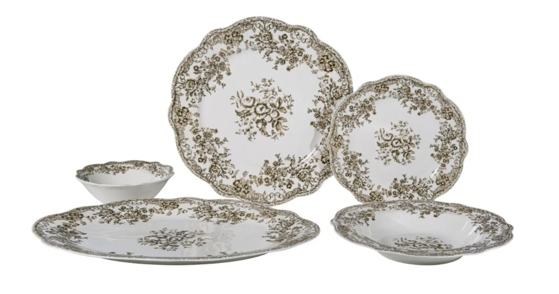 Heritage Bruin - serviesset 25 Delig