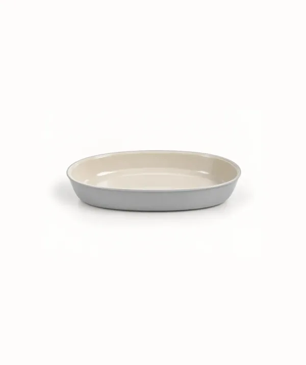 Ovale Ovenschaal van glas Grijs-Beige – 1600 ml