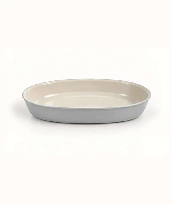 Ovale Ovenschaal van glas Grijs- Beige – 3200 ml