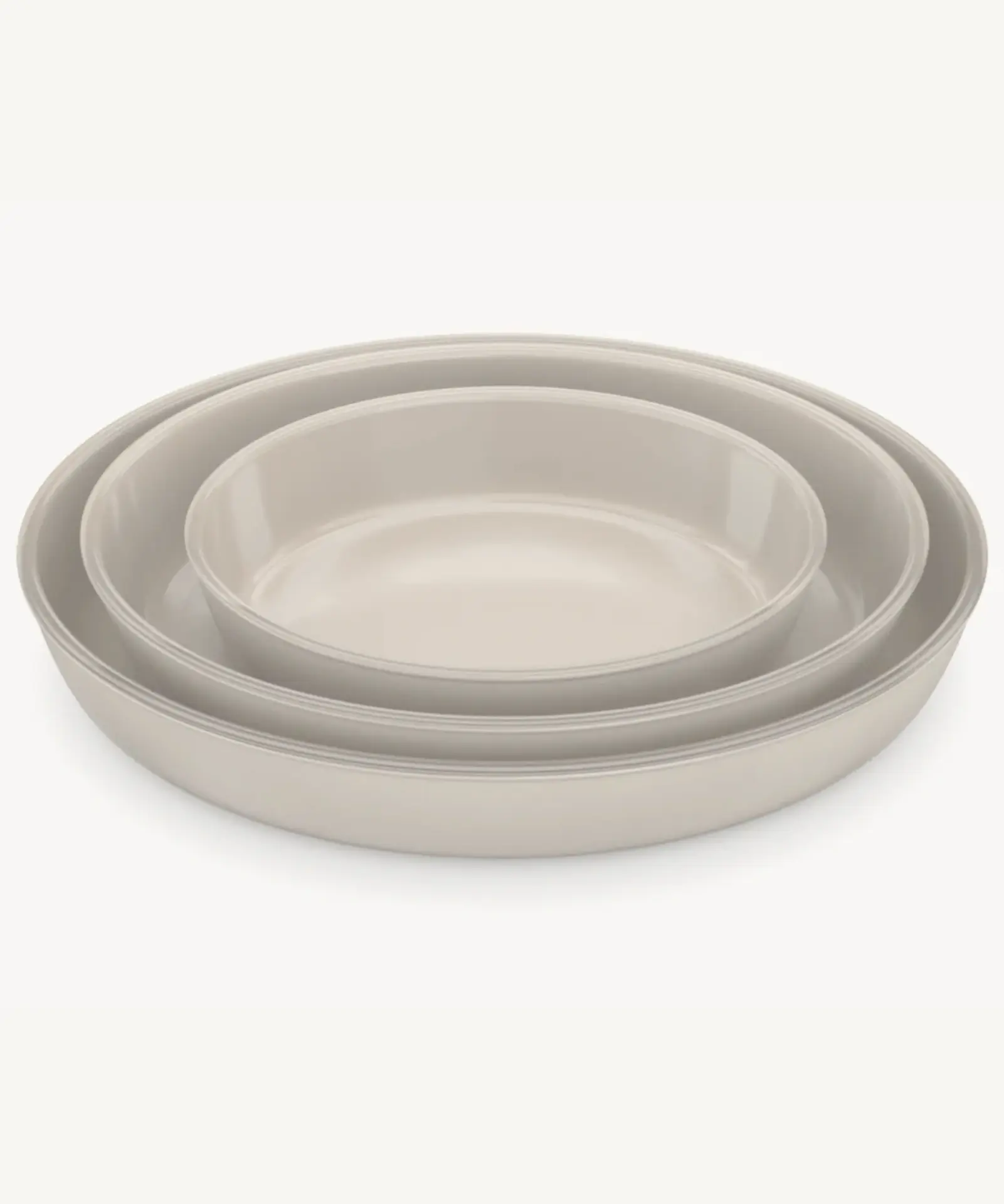 Beige Ovale Glazen Ovenschalen – 3-delige Set