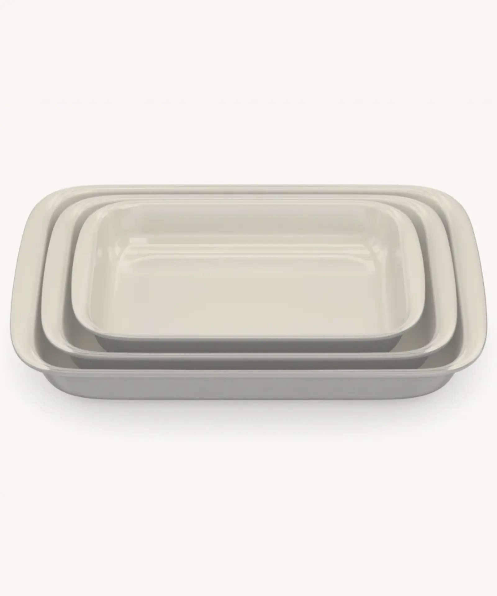 Grijs-Beige Rechthoekige Glazen Ovenschalen – 3-delige Set