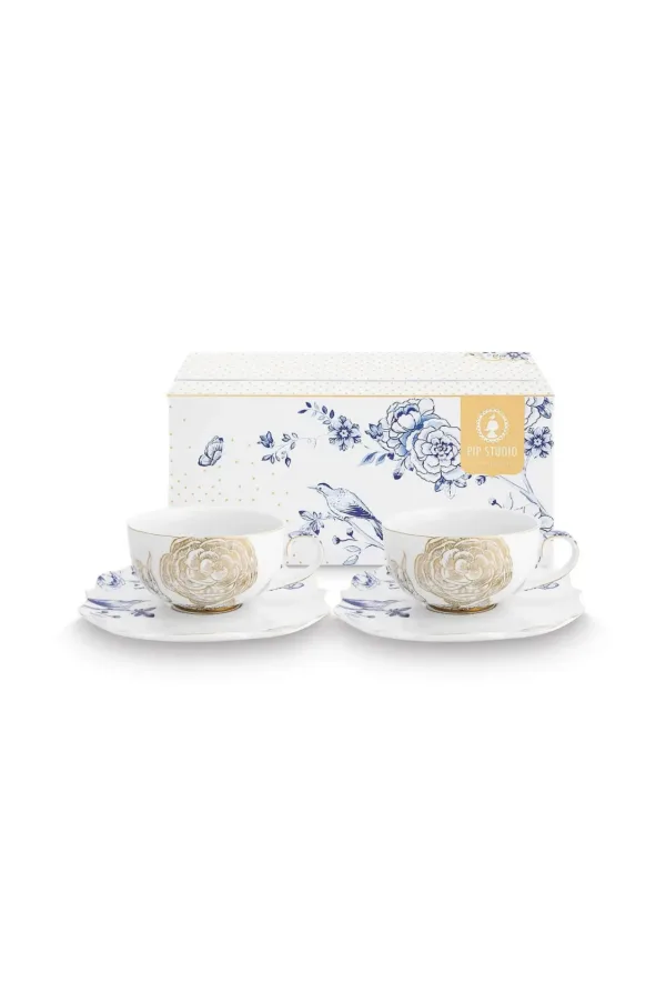Pip Studio Set/2 Thee Kop & Schotel Royal White 250ml