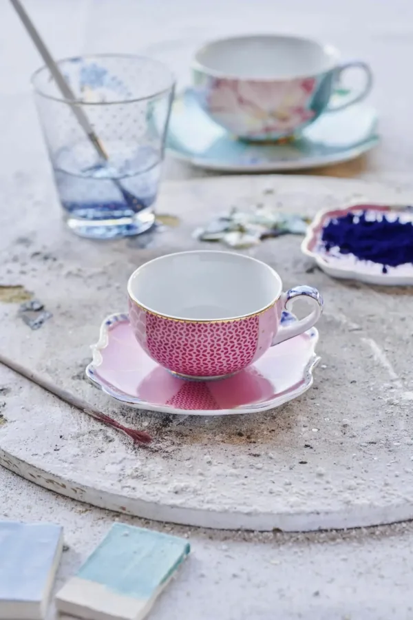 Pip Studio Set/2 - Espresso Kop & Schotel Royal Roze 125ml