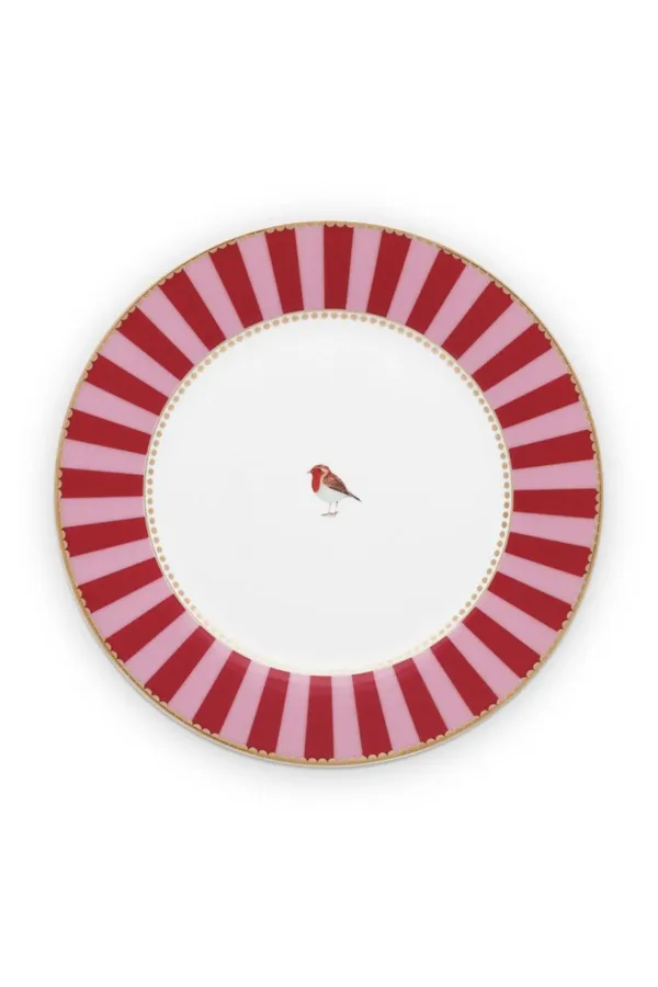 Pip Studio Love Birds Ontbijtbord Rood/Roze 21 cm