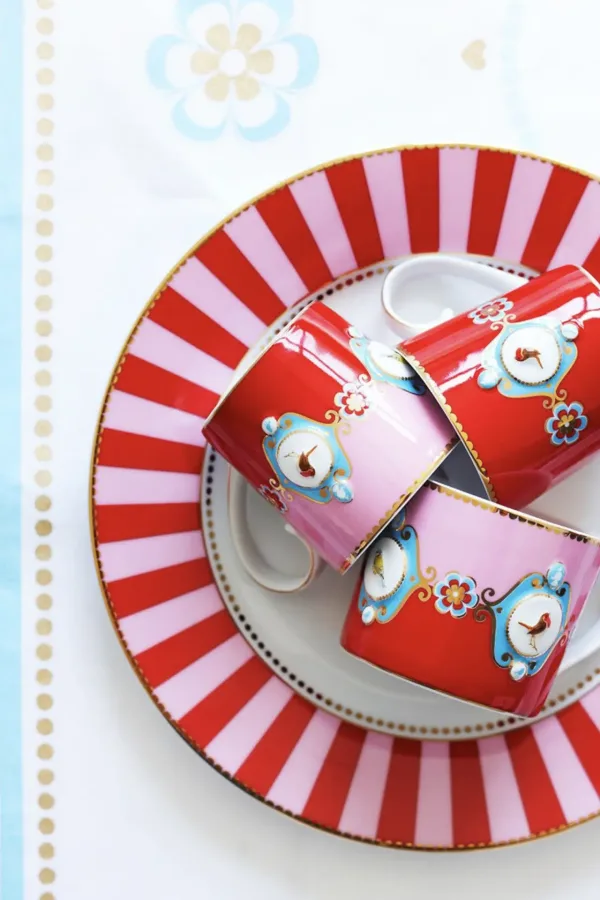 Pip Studio Love Birds Ontbijtbord Rood/Roze 21 cm