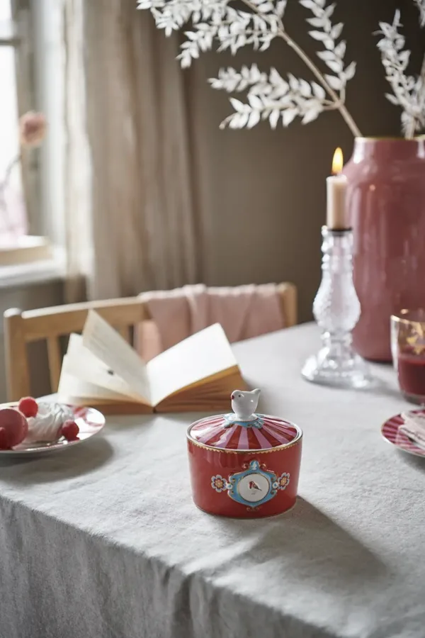 Pip Studio Love Birds Suikerpot Rood/Roze