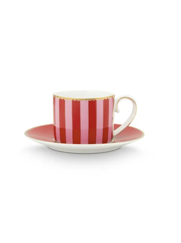Pip Studio Love Birds Espresso Kop & Schotel Rood/Roze