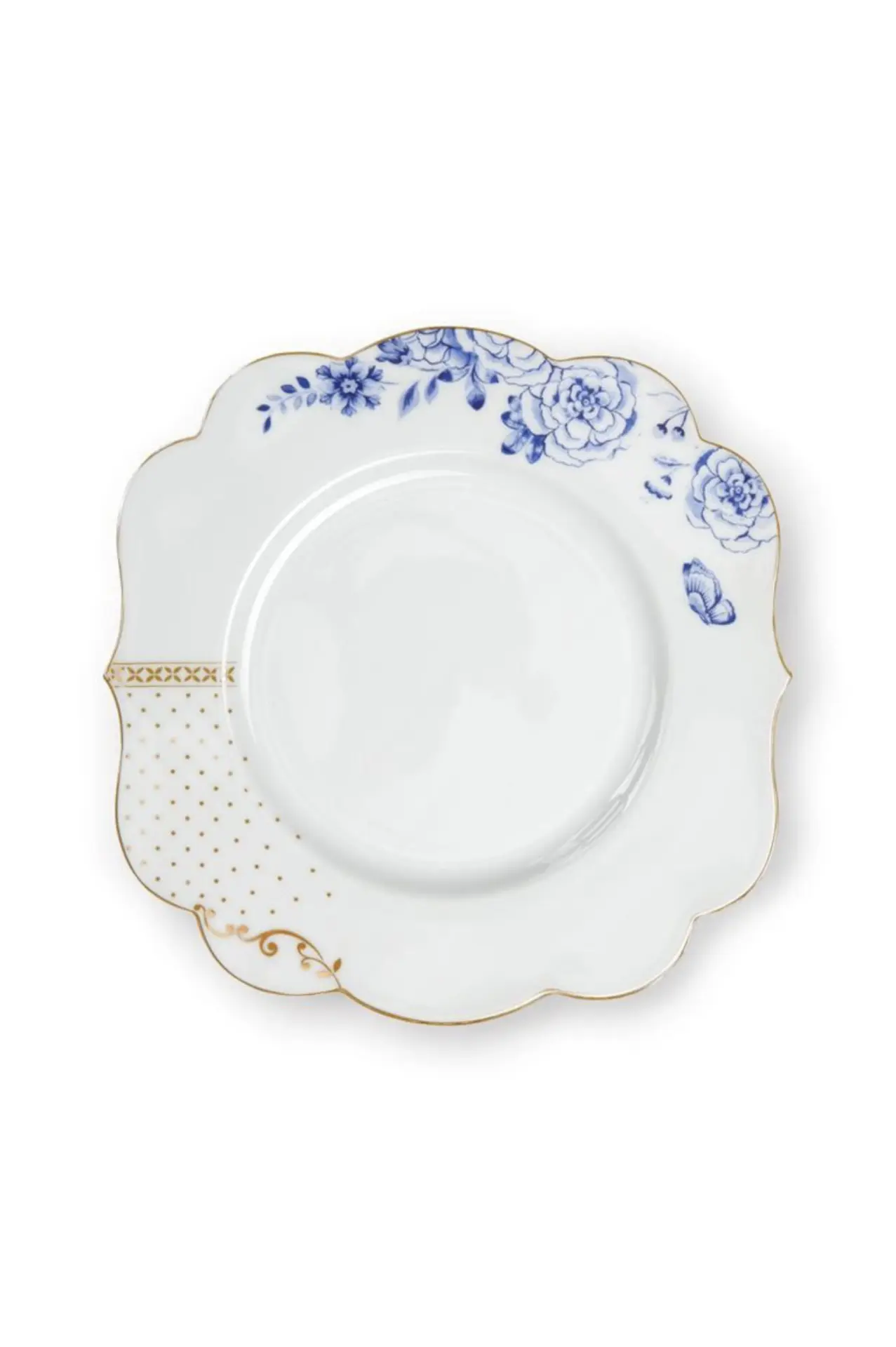 pip Studio Royal White Ontbijtbord Golden Dots 23,5 cm