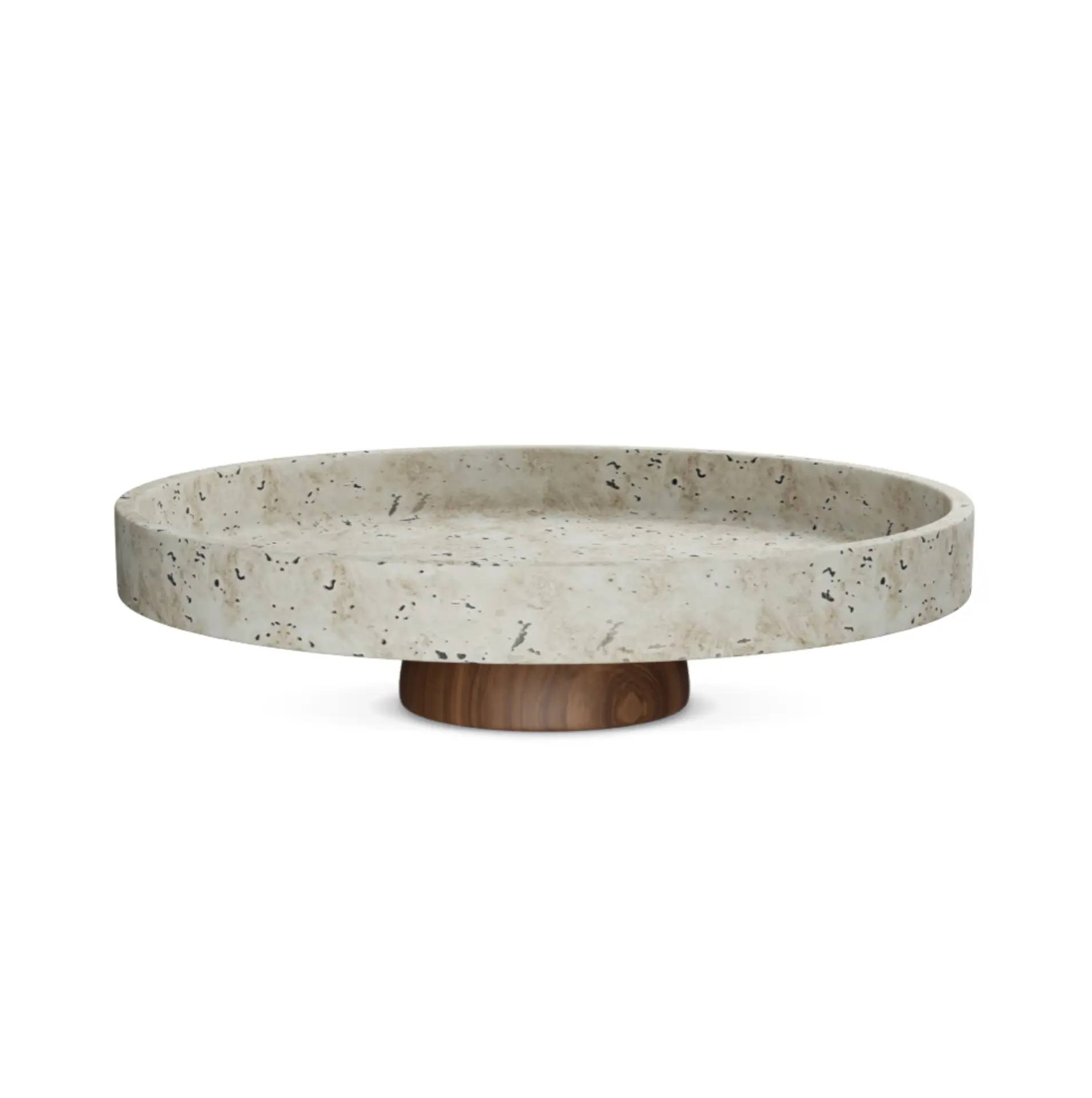 Decoratief plateau op houten voet -Athena-  Ø 30.5×7 cm