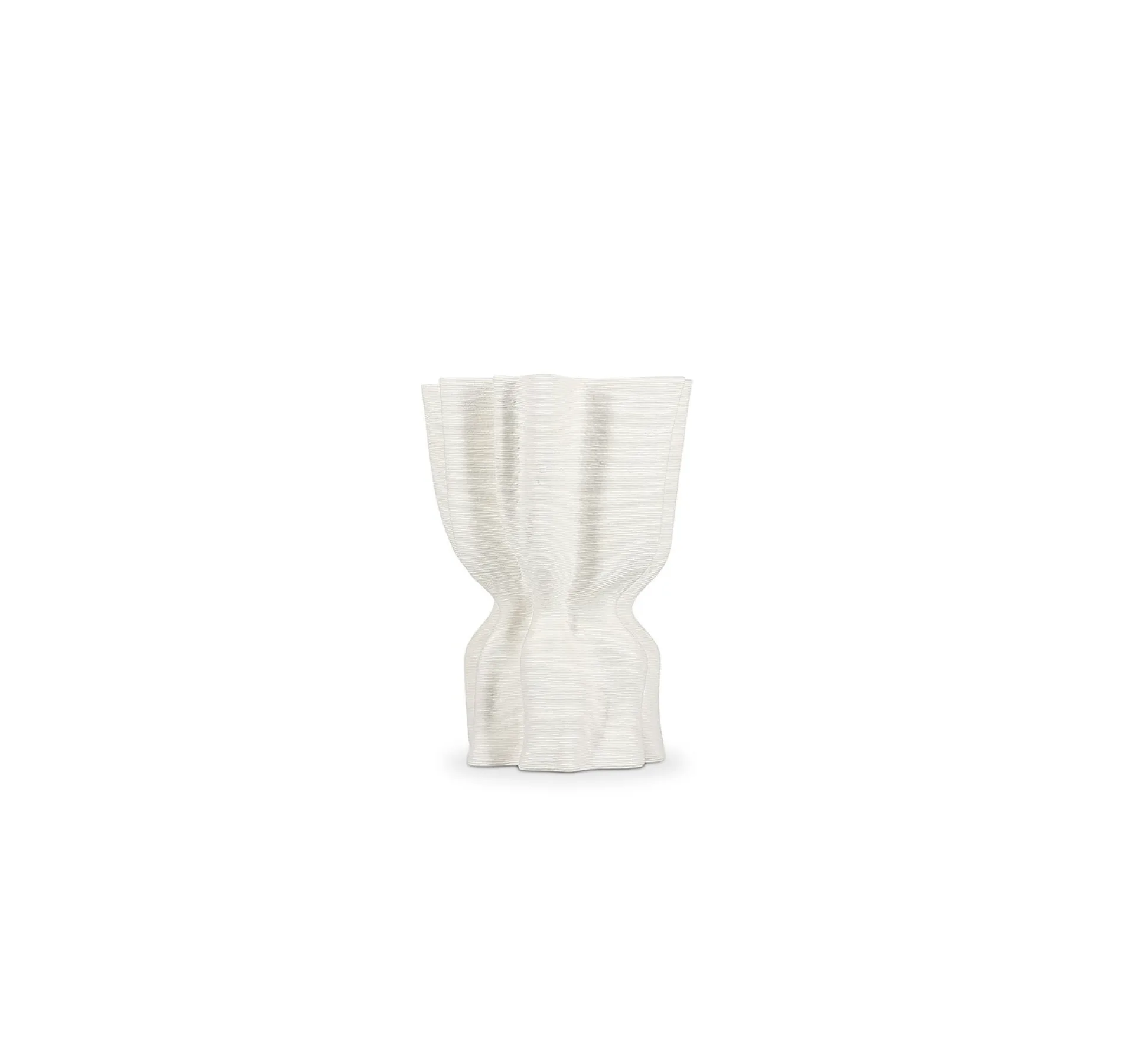 S&P Vaas 17x13,5xH22cm draped white Vea