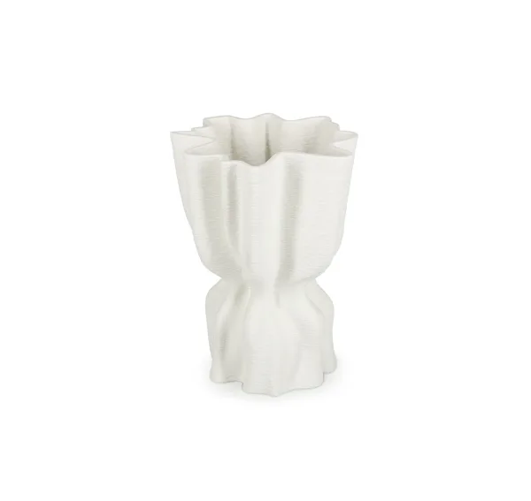 S&P Vaas 17x13,5xH22cm draped white Vea