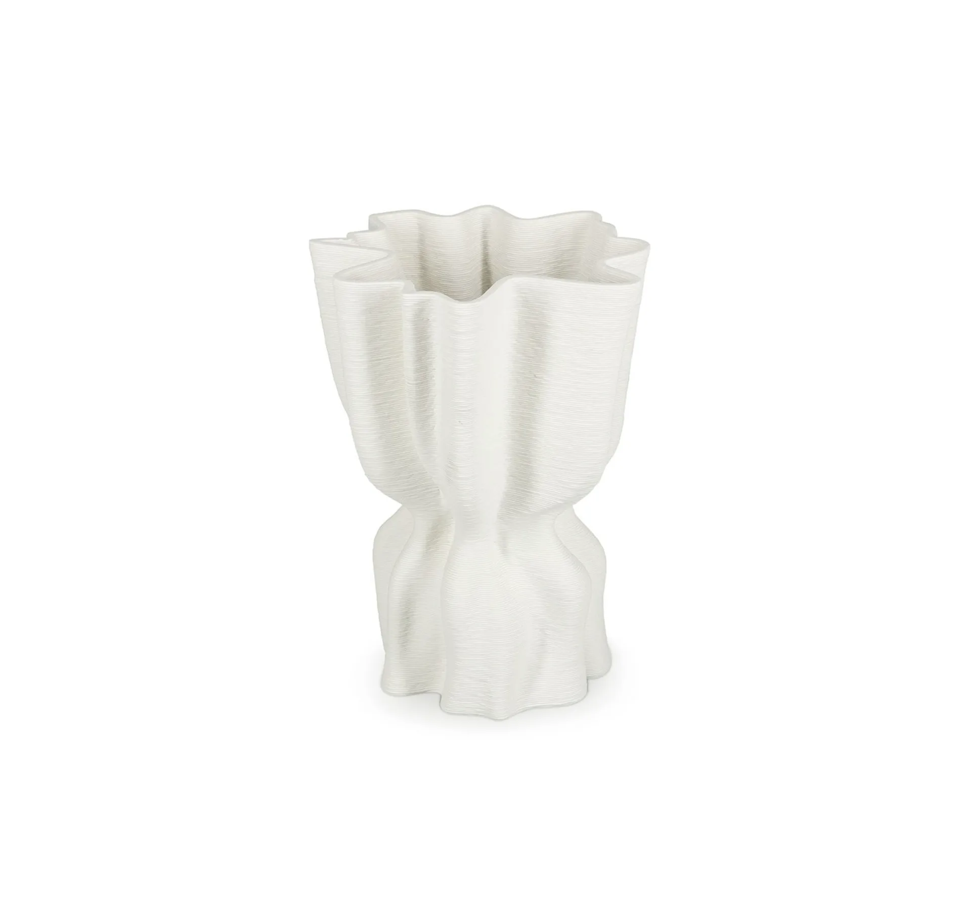 S&P Vaas 17x13,5xH22cm draped white Vea