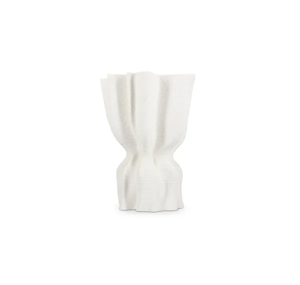 S&P Vaas 22x17,5xH29cm draped white Vea