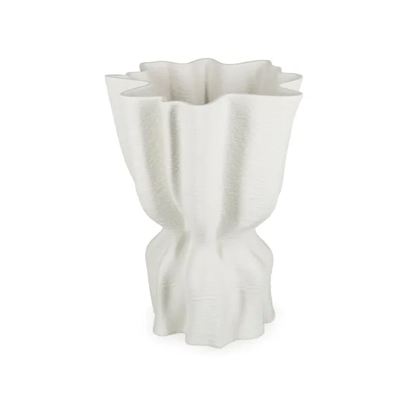S&P Vaas 22x17,5xH29cm draped white Vea