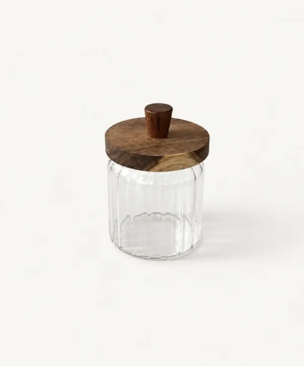 Voorraadpot Stripe met acaciahouten deksel, 500 ml