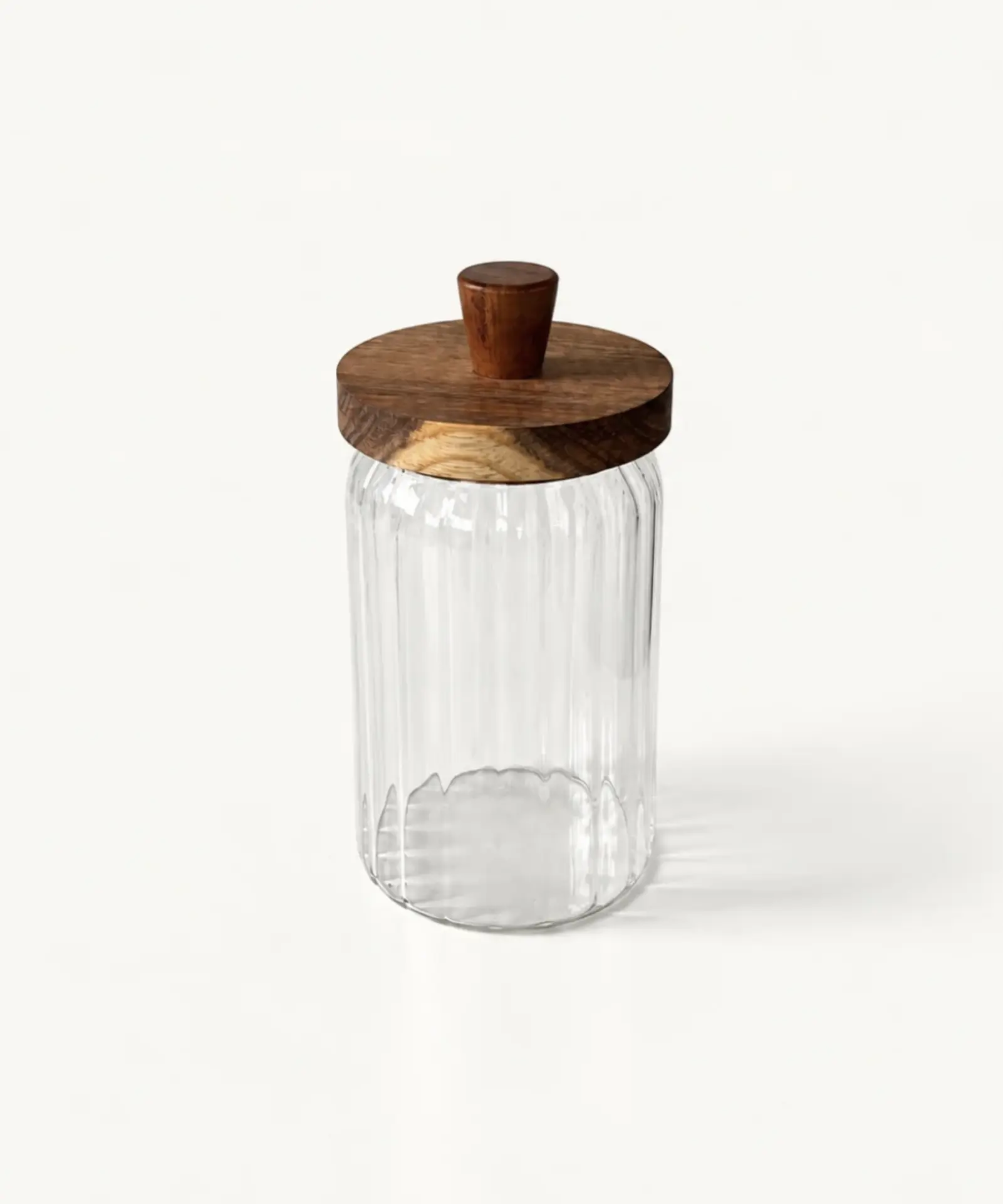 Voorraadpot Stripe met acaciahouten deksel, 800 ml