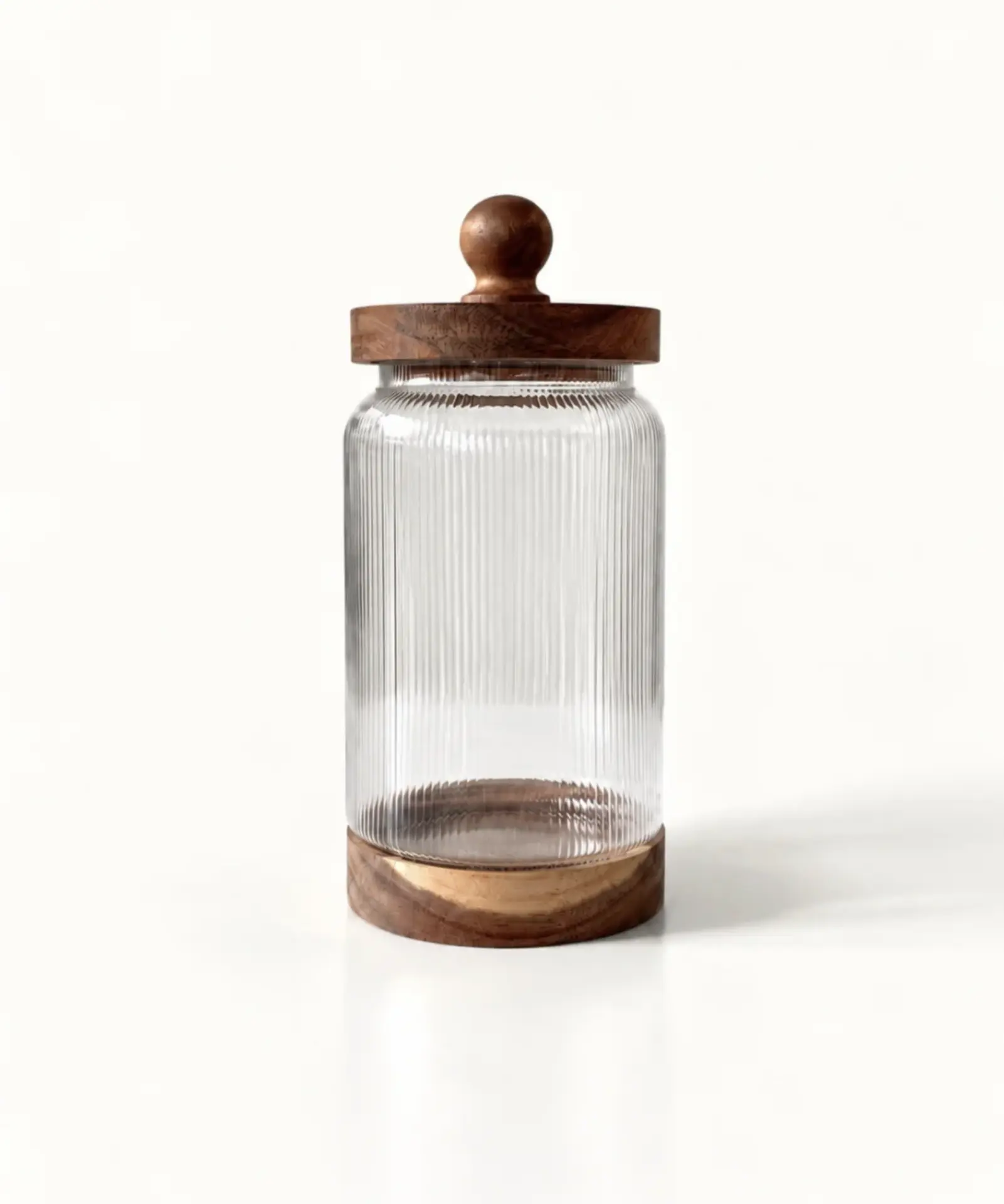 Voorraadpot Stripe met acaciahouten deksel – 900 ml