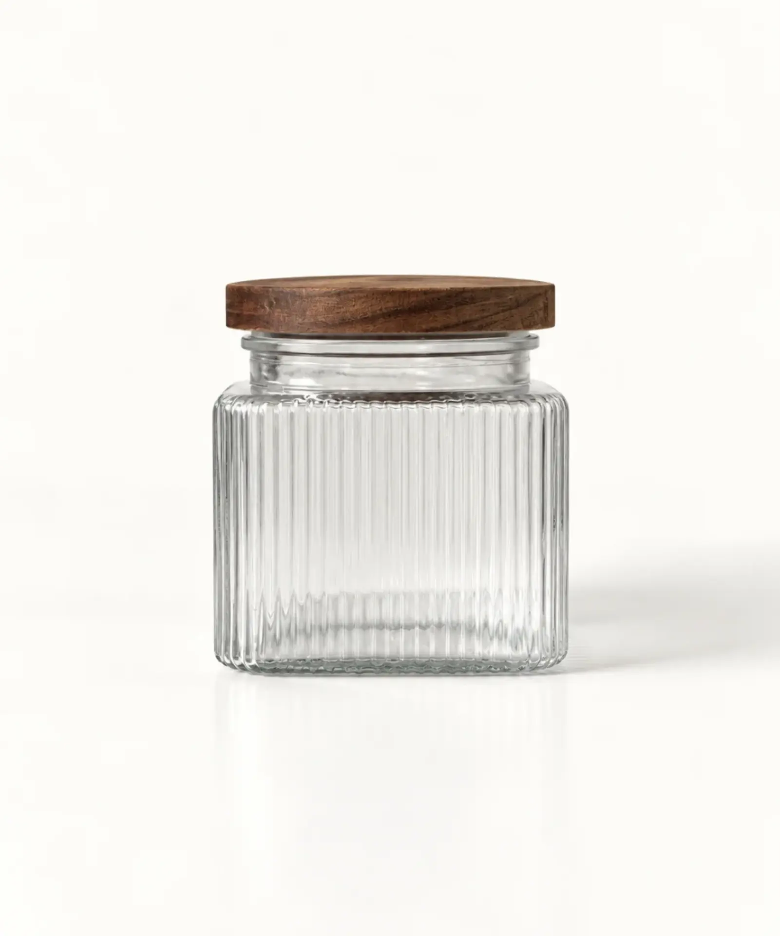 Voorraadpot Stripe met acaciahouten deksel, 1400 ml
