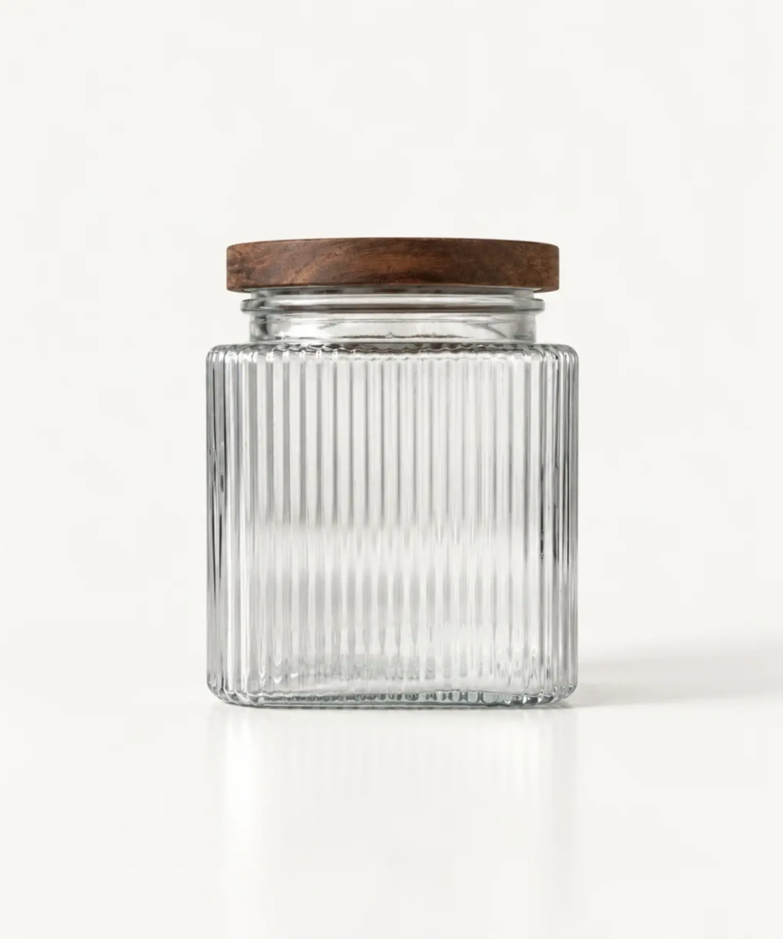 Voorraadpot Stripe met acaciahouten deksel, 1900 ml
