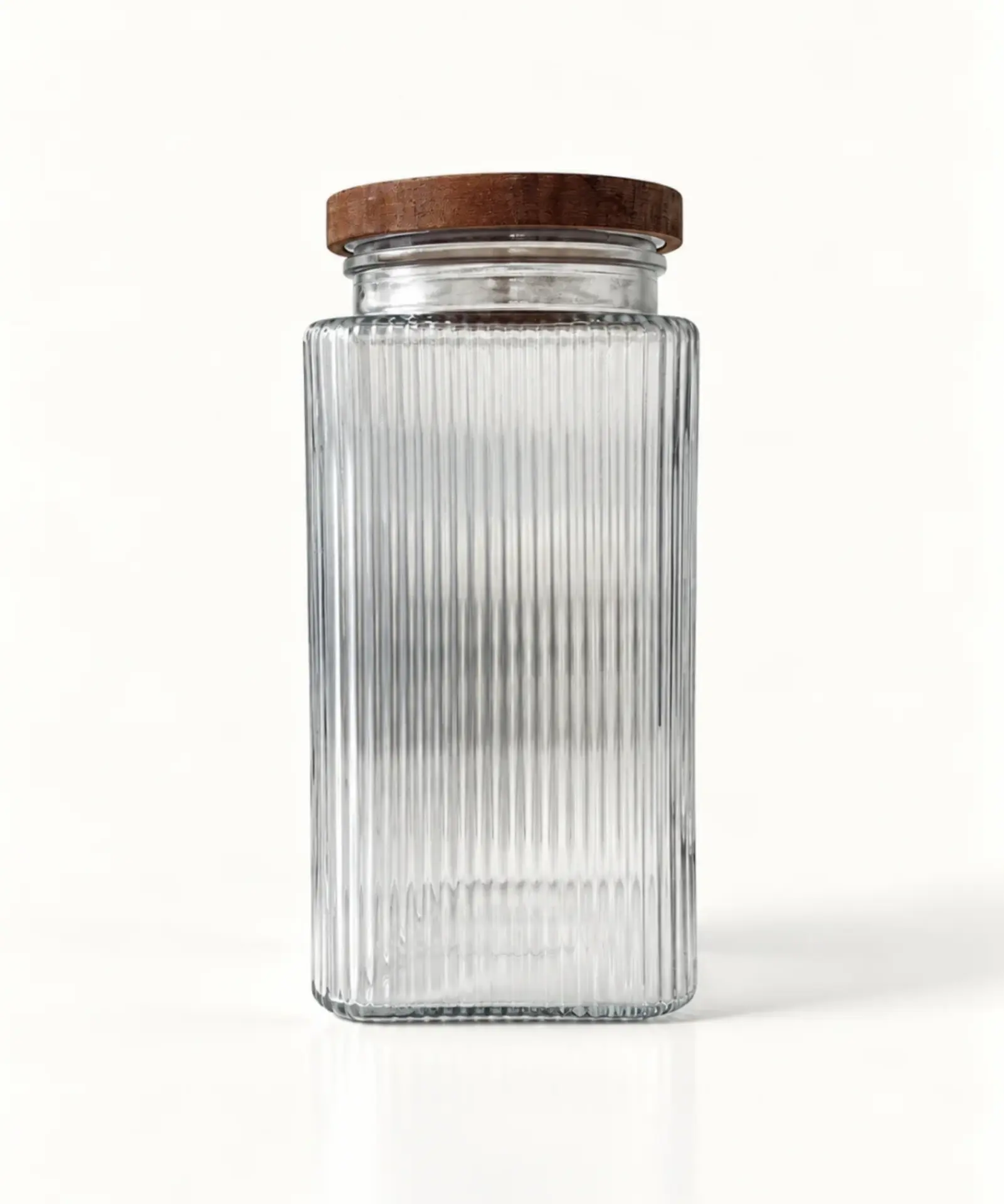 Voorraadpot Stripe met acaciahouten deksel, 2900 ml