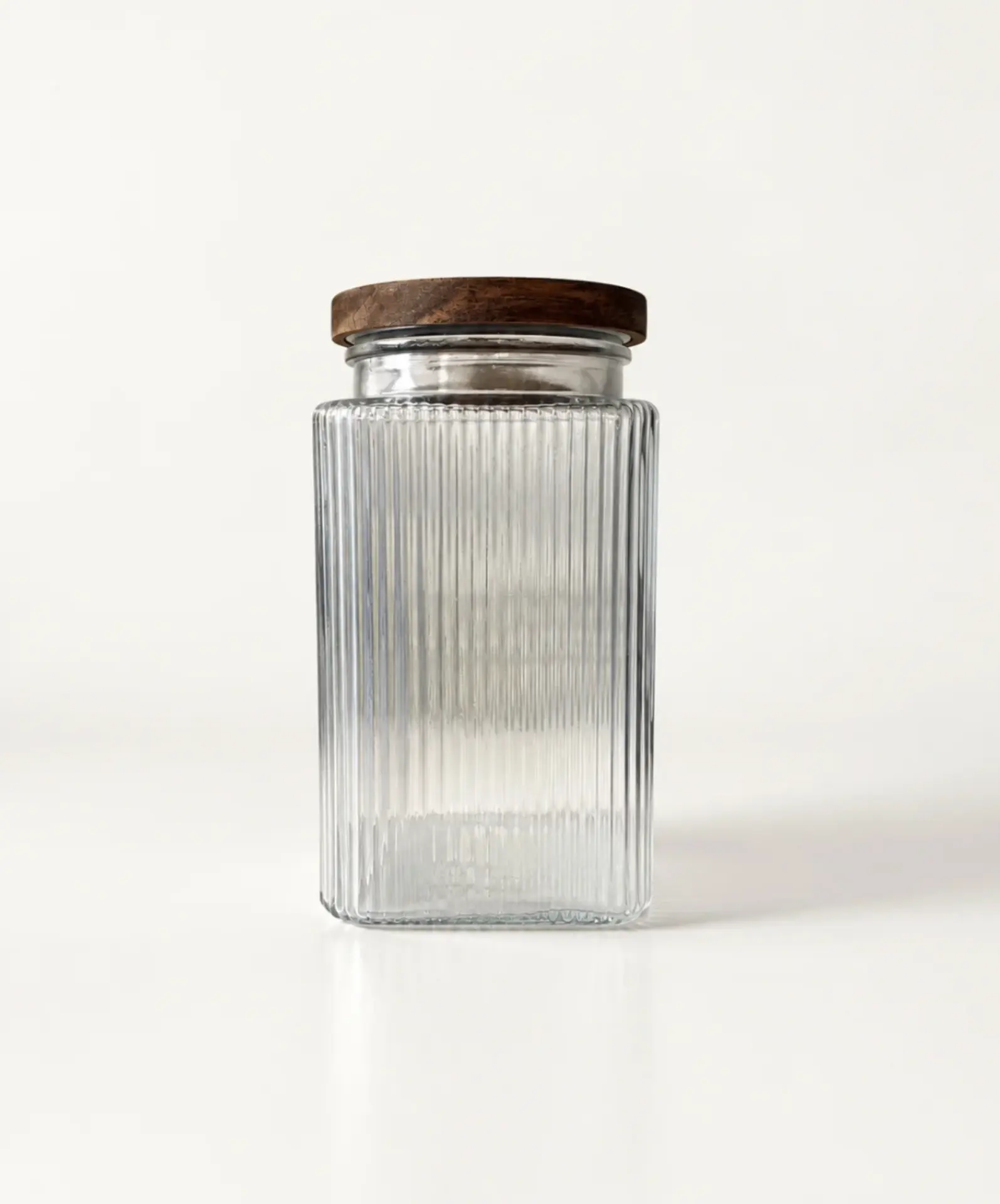 Voorraadpot Stripe met acaciahouten deksel, 2300 ml